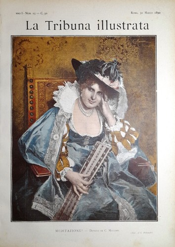 Stampa antica giovane donna - antica,